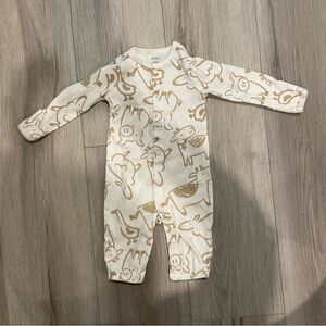 5/$15 Carter's Cream and Tan Animal Print sleeper